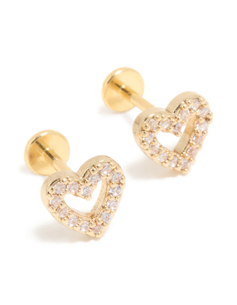 538-kids-gold-plated-surgical-steel-cubic-zirconia-heart-flat-back-studs-1.webp Kids Gold Plated Surgical Steel Cubic Zirconia Heart Flat Back Studs