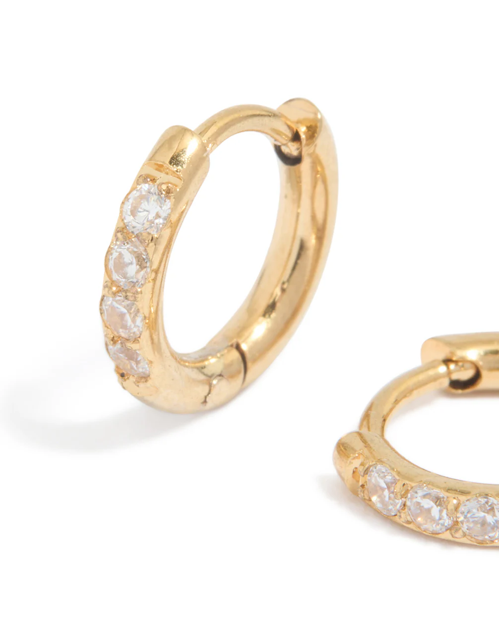 539-kids-gold-plated-surgical-steel-cubic-zirconia-pave-sleeper-earrings-2.webp Kids Gold Plated Surgical Steel Cubic Zirconia Pave Sleeper Earrings