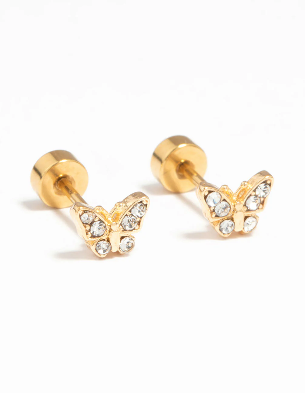 540-kids-gold-plated-surgical-steel-diamante-butterfly-flat-back-earrings-1.webp Kids Gold Plated Surgical Steel Diamante Butterfly Flat Back Earrings
