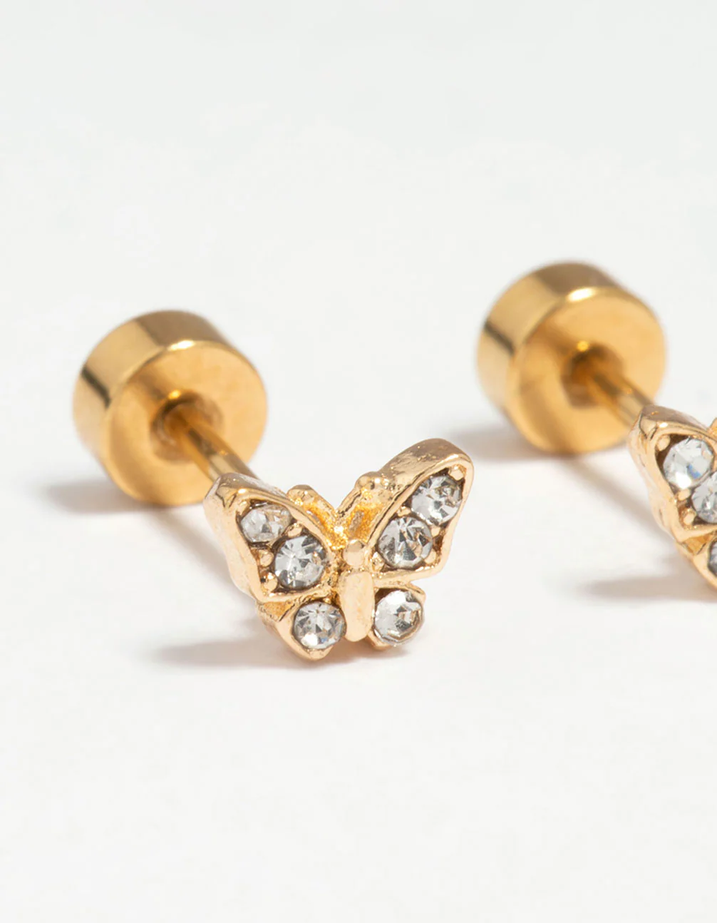 540-kids-gold-plated-surgical-steel-diamante-butterfly-flat-back-earrings-3.webp Kids Gold Plated Surgical Steel Diamante Butterfly Flat Back Earrings