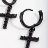 549-matte-diamante-cross-huggie-earrings-3.webp Matte Diamante Cross Huggie Earrings