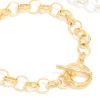 Mixed Metal Plated Round Open Fob Chain Bracelets 2-Pack