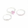 Pink Cubic Zirconia 3 Ring Stack Pack