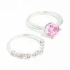 Pink Cubic Zirconia 3 Ring Stack Pack