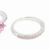 Pink Cubic Zirconia 3 Ring Stack Pack