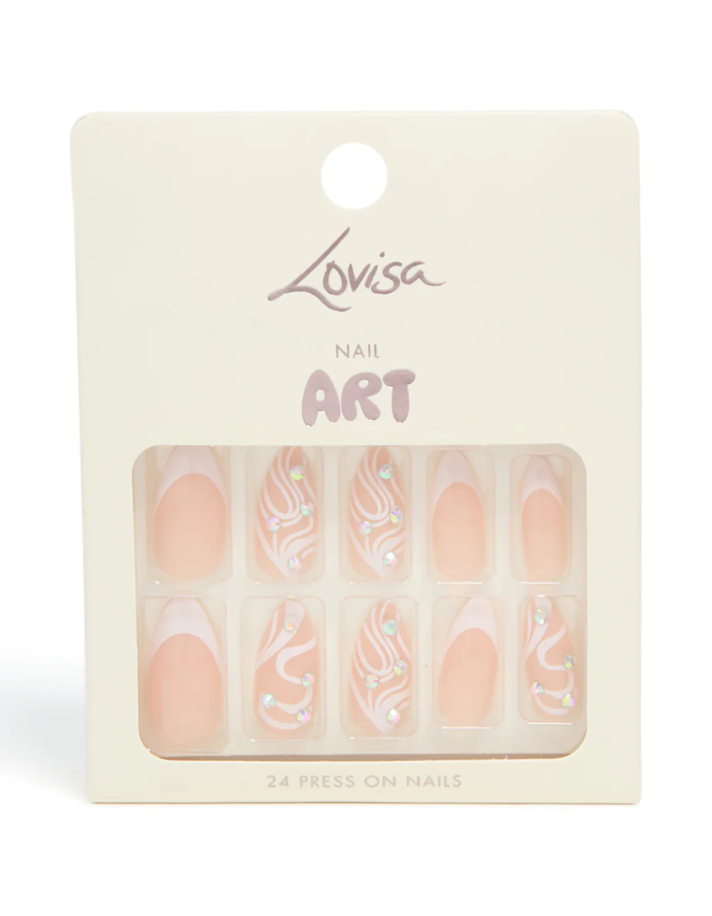 Pink Wave Diamante Mixed Press On Nail Set