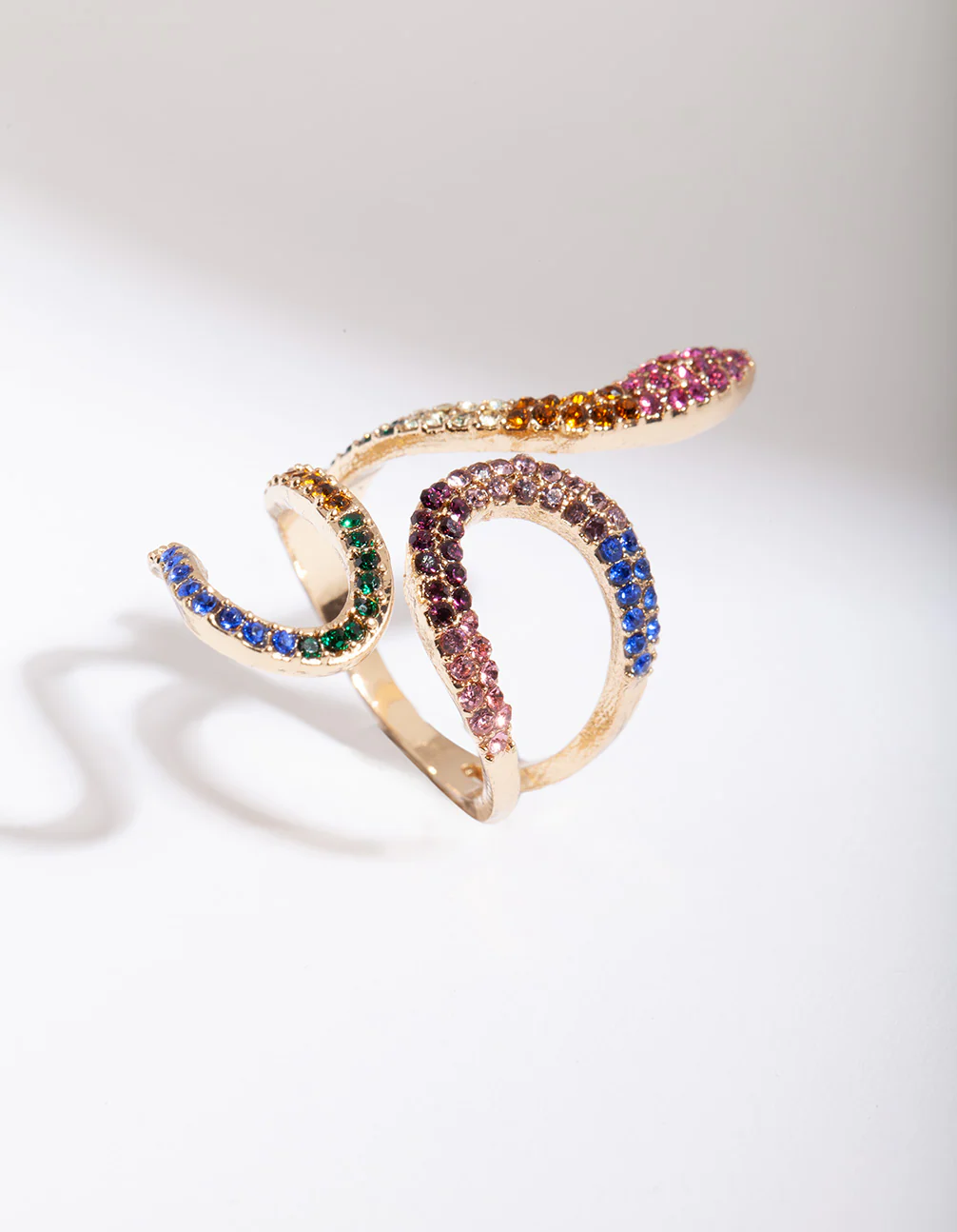 563-rainbow-diamante-snake-wrap-ring-4.webp Rainbow Diamante Snake Wrap Ring