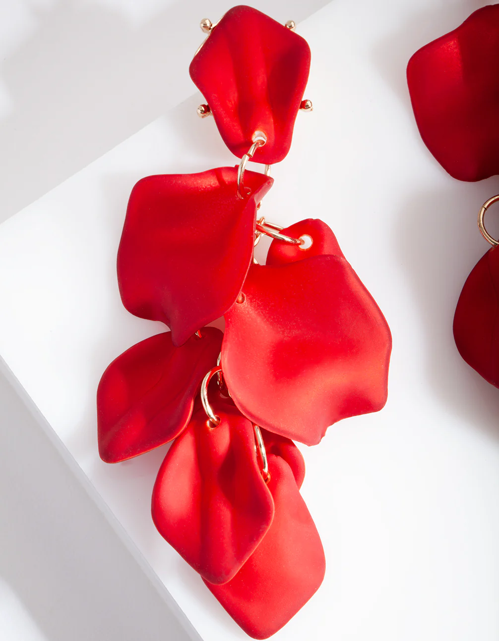 570-red-coated-metal-petal-drop-earrings-2.webp Red Coated Metal Petal Drop Earrings