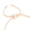 Rose Gold Diamante Heart & Butterfly Charm Toggle Bracelet