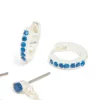 593-silver-blue-cubic-zirconia-chain-flower-huggie-earrings-3-pack-5.webp Silver Blue Cubic Zirconia Chain Flower & Huggie Earrings 3-Pack