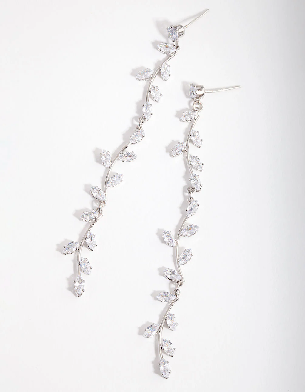 597-silver-cubic-zirconia-bendy-vine-drop-earrings-1.webp Silver Cubic Zirconia Bendy Vine Drop Earrings
