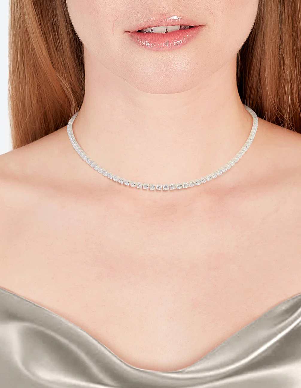 600-silver-cubic-zirconia-earrings-tennis-necklace-set-2.webp Silver Cubic Zirconia Earrings & Tennis Necklace Set
