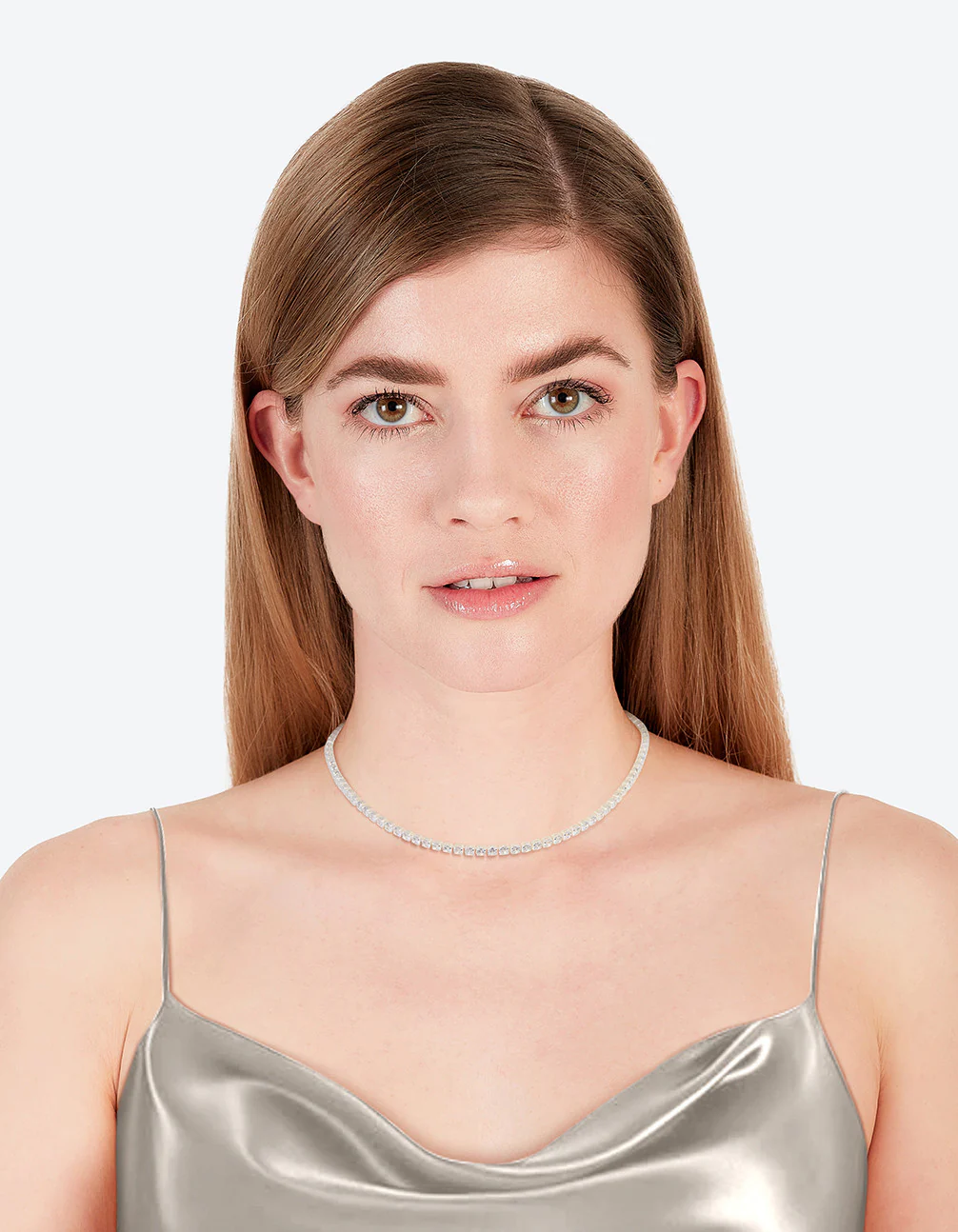 600-silver-cubic-zirconia-earrings-tennis-necklace-set-3.webp Silver Cubic Zirconia Earrings & Tennis Necklace Set
