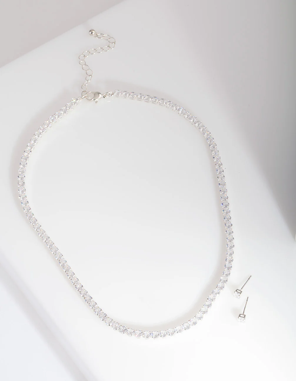 600-silver-cubic-zirconia-earrings-tennis-necklace-set-4.webp Silver Cubic Zirconia Earrings & Tennis Necklace Set