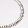 Silver Cubic Zirconia Layered Tennis Bracelet