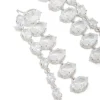 Silver Cubic Zirconia Oval Layered Drop Earrings