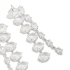 Silver Cubic Zirconia Oval Layered Drop Earrings