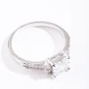 Silver Cubic Zirconia Square Stone Ring