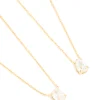 Waterproof Gold Plated Stainless Steel Cubic Zirconia Necklaces 2-Pack