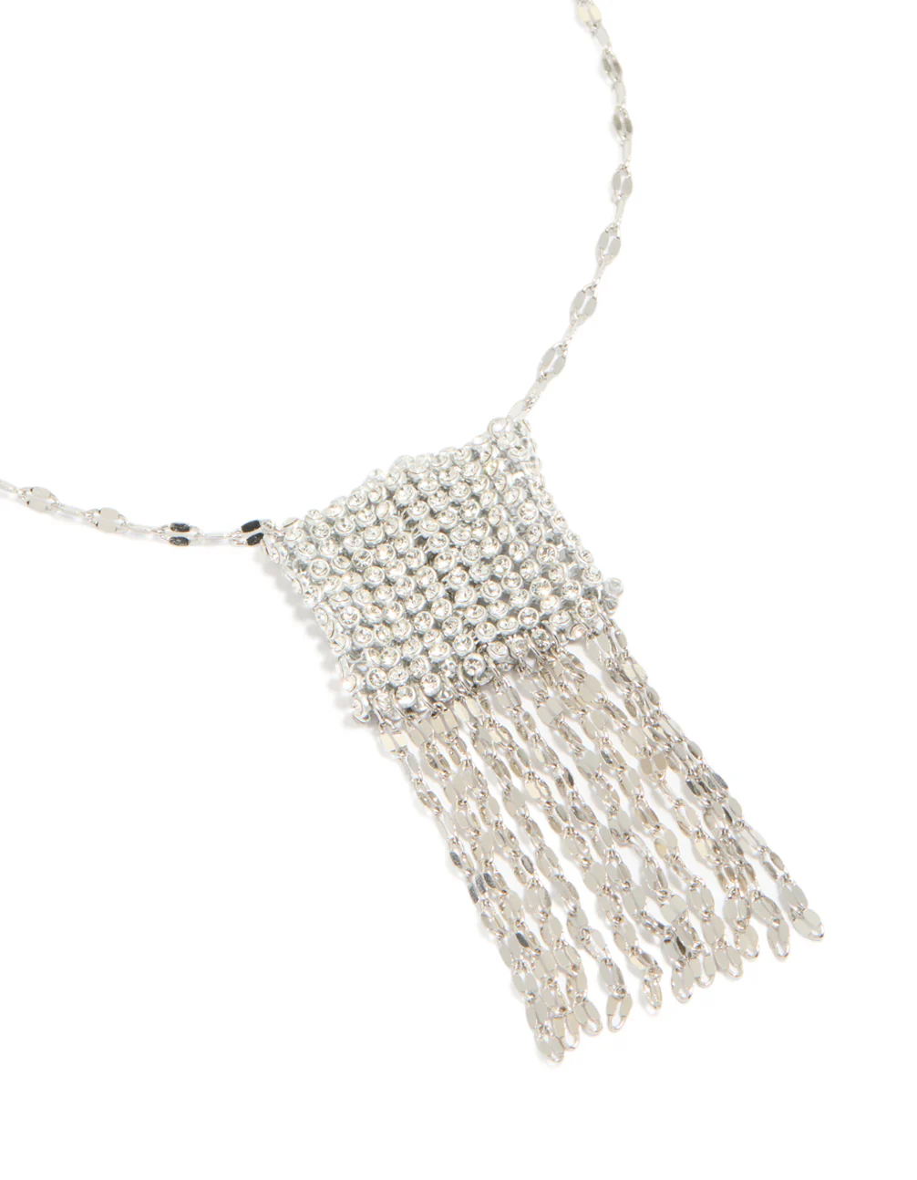 Silver Diamante Bag Necklace