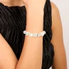 Silver Diamante Heart Charm Toggle Bracelet