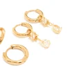 Waterproof Gold Plated Stainless Steel Cubic Zirconia Stud Earrings 4-Pack