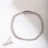Silver Diamond Simulant Earring & Bracelet Set