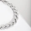 Silver Diamond Simulant Petal Row Tennis Bracelet