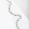 Silver Diamond Simulant Petal Row Tennis Bracelet