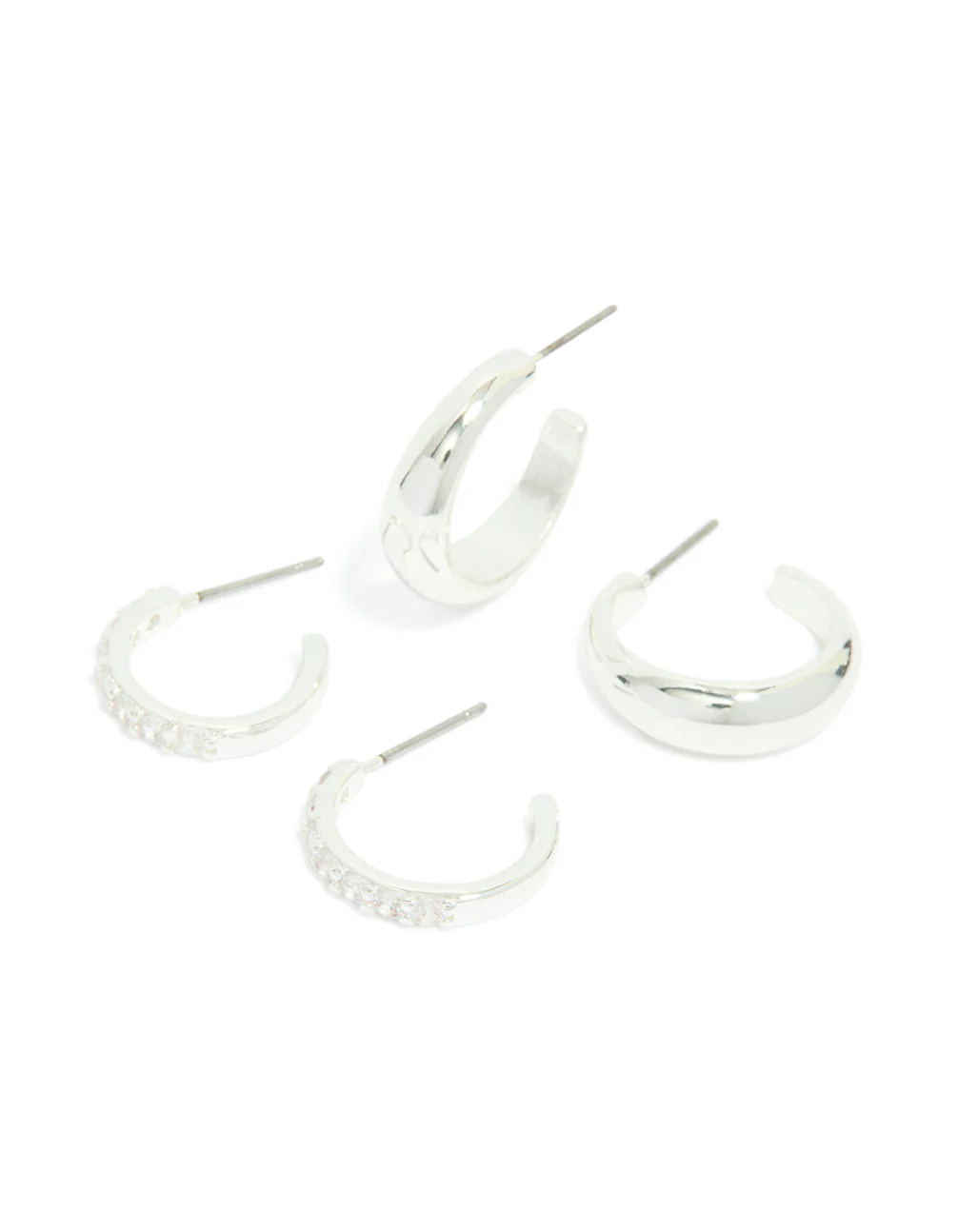 655-silver-plated-cubic-zirconia-smooth-hoop-earrings-2-pack-2.webp Silver Plated Cubic Zirconia & Smooth Hoop Earrings 2-Pack