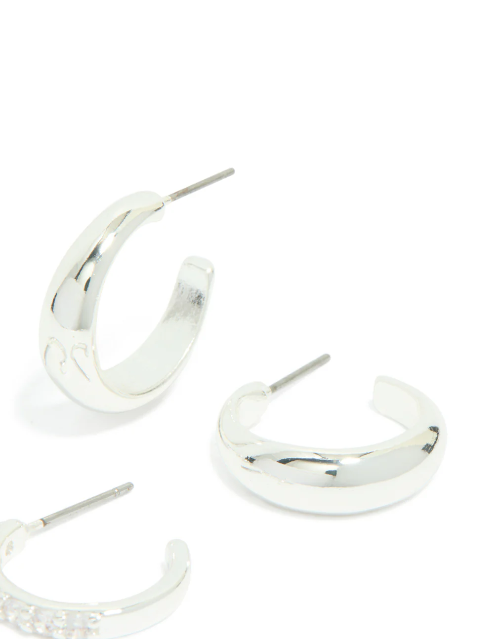 655-silver-plated-cubic-zirconia-smooth-hoop-earrings-2-pack-5.webp Silver Plated Cubic Zirconia & Smooth Hoop Earrings 2-Pack