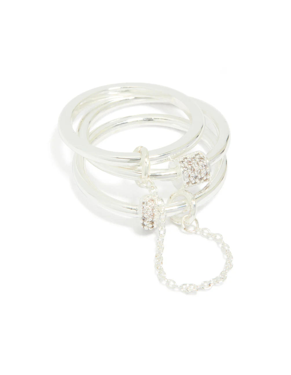 657-silver-plated-cubic-zirconia-loop-linked-stacking-ring-set-2.webp Silver Plated Cubic Zirconia Loop Linked Stacking Ring Set