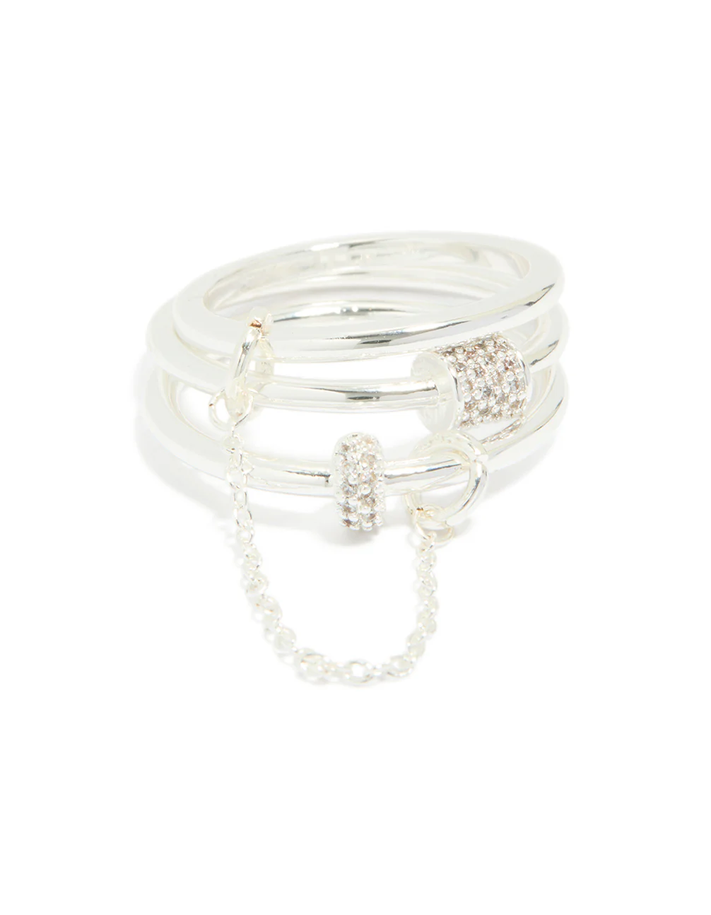 657-silver-plated-cubic-zirconia-loop-linked-stacking-ring-set-5.webp Silver Plated Cubic Zirconia Loop Linked Stacking Ring Set