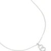 Silver Plated Thin Cubic Zirconia Letter B Necklace