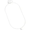 Silver Plated Thin Cubic Zirconia Letter B Necklace