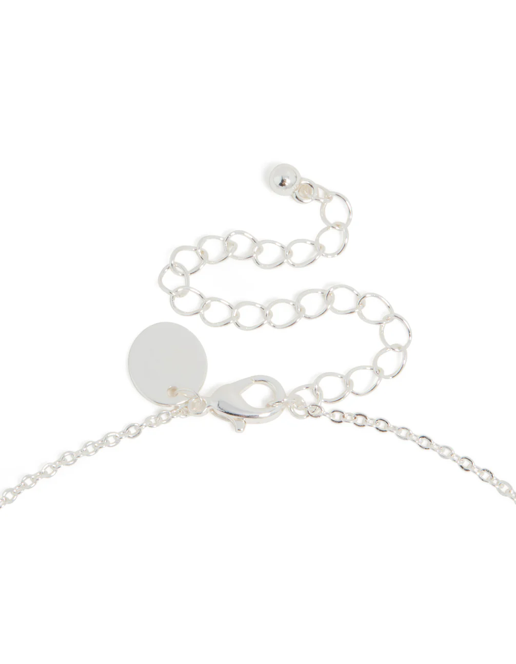 Silver Plated Thin Cubic Zirconia Letter B Necklace