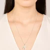 Silver Plated Thin Cubic Zirconia Letter K Necklace
