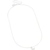 Silver Plated Thin Cubic Zirconia Letter K Necklace