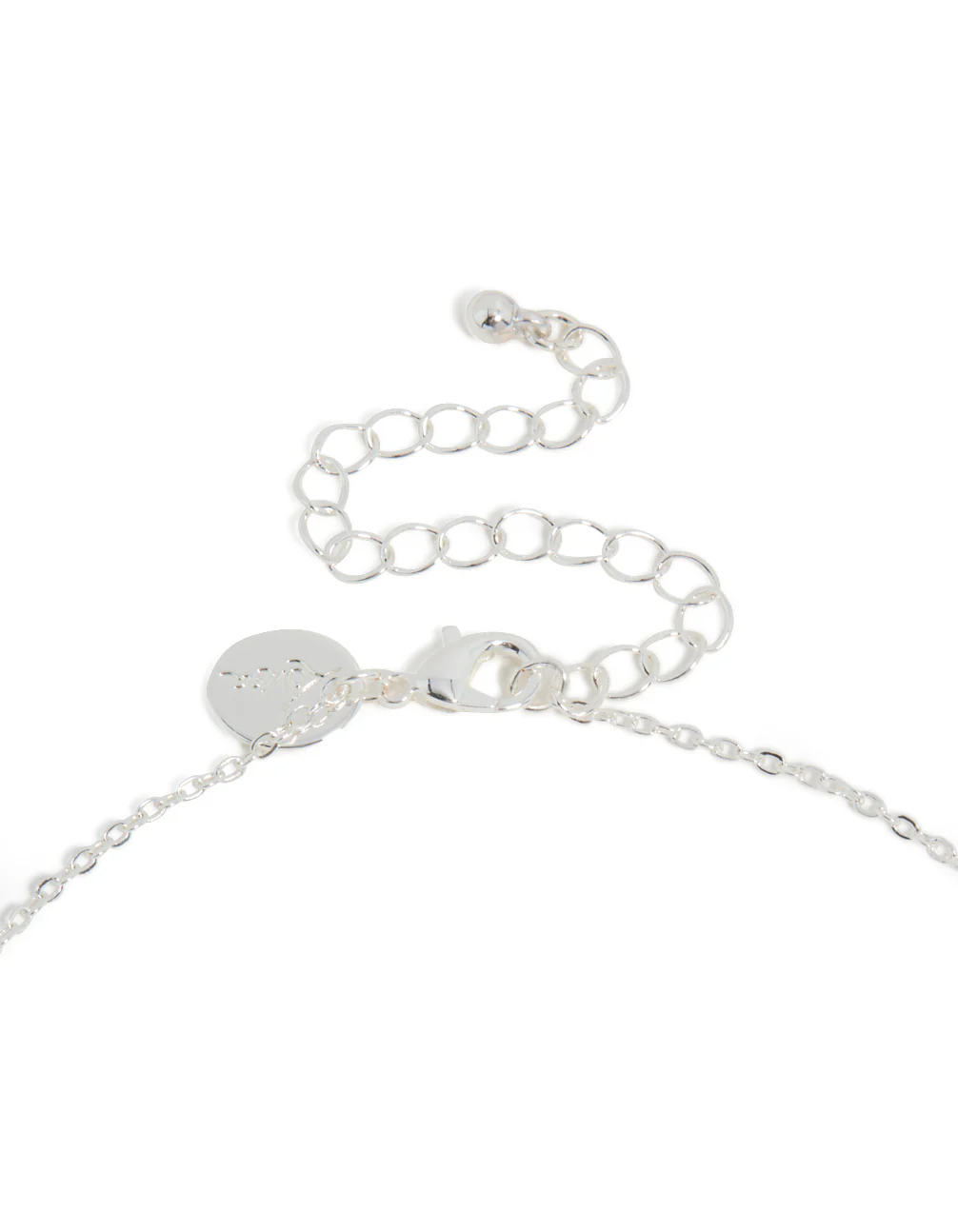 Silver Plated Thin Cubic Zirconia Letter K Necklace