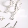 Silver Stack Pack Earrings with Cubic Zirconia