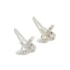 Sterling Silver Cubic Zirconia Knot Stud Earrings