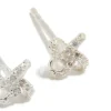 Sterling Silver Cubic Zirconia Knot Stud Earrings