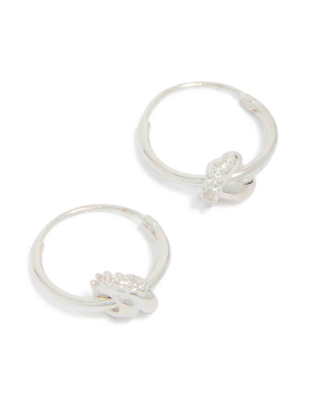 685-sterling-silver-cubic-zirconia-knotted-hoop-earrings-2.webp Sterling Silver Cubic Zirconia Knotted Hoop Earrings