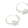 685-sterling-silver-cubic-zirconia-knotted-hoop-earrings-4.webp Sterling Silver Cubic Zirconia Knotted Hoop Earrings