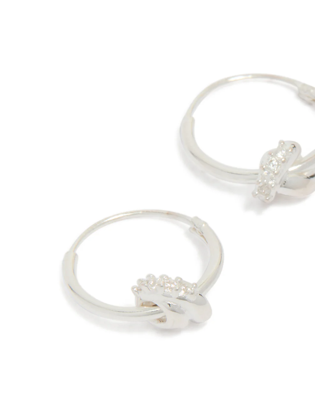 685-sterling-silver-cubic-zirconia-knotted-hoop-earrings-4.webp Sterling Silver Cubic Zirconia Knotted Hoop Earrings