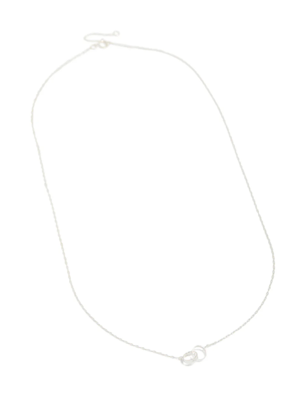 Sterling Silver Interlocked Hoops Pendant Necklace