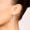 Surgical Steel Crossover Hoop Earrings 40 MM