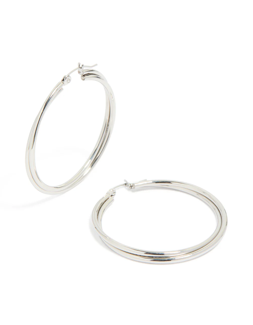 Surgical Steel Crossover Hoop Earrings 40 MM