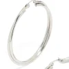 Surgical Steel Crossover Hoop Earrings 40 MM