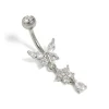 695-surgical-steel-cubic-zirconia-butterfly-flower-belly-bar-1.webp Surgical Steel Cubic Zirconia Butterfly & Flower Belly Bar